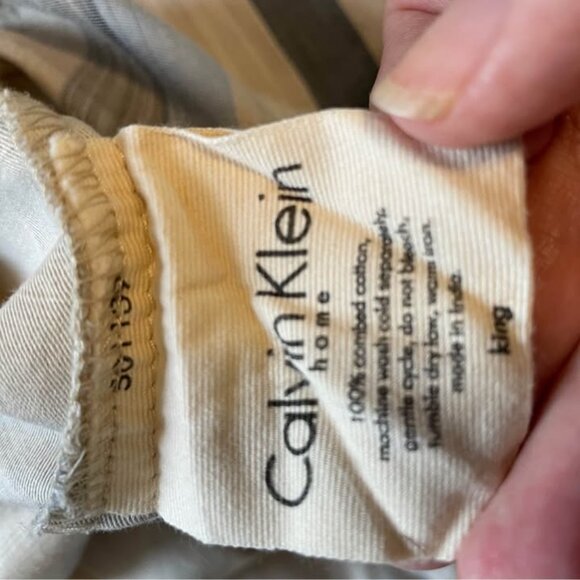 Calvin Klein Strie Stripe 3 Piece KING Duvet Cover Set. VINTAGE - Picture 5 of 5